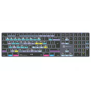 LogicKeyboard DaVinci Resolve 18 Titan FR (Mac) – prancūziškas AZERTY išdėstymas, apšviesta, laidinė USB klaviatūra