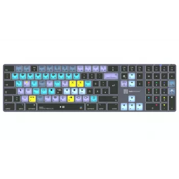 Logickeyboard DaVinci Resolve Classic Titan DE (Mac) – vokiškas išdėstymas, laidinis USB, apšviesta redagavimo klaviatūra