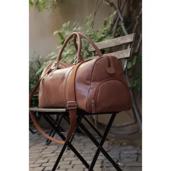 dbramante1928 Kalundborg Sport Weekender Bag - Leather Travel Bag 15 (Tan)