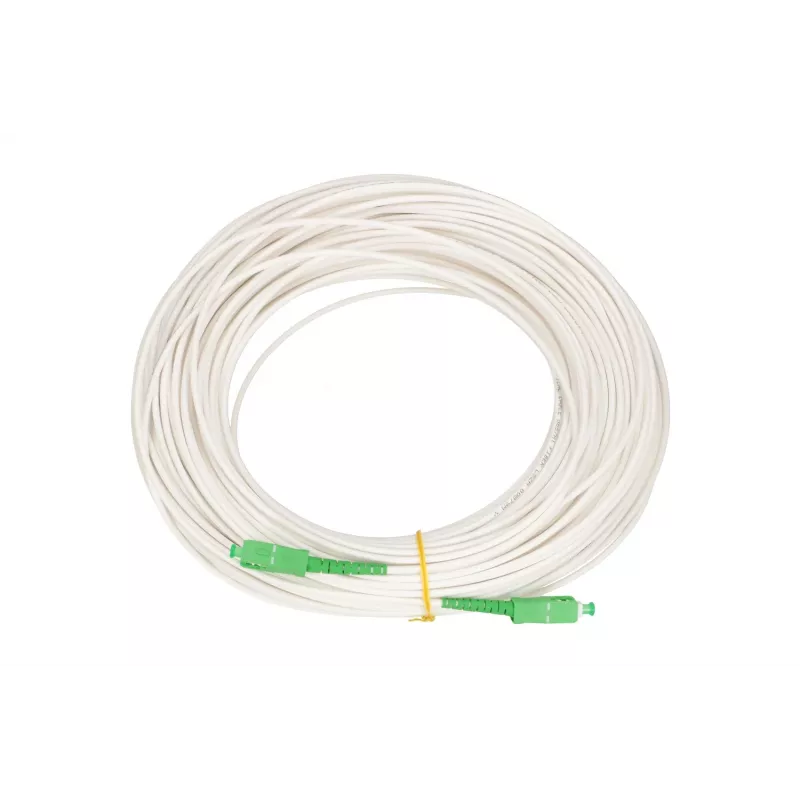 Extralink SC/APC-SC/APC Patch Cord, LSOH, Single-Mode, Simplex, G.657A2, 3mm, 30m, White