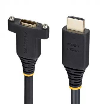StarTech 1,8 m HDMI 2.0 prailginimo kabelis su skydelio jungtimi (vyriška–moteriška) – juodas
