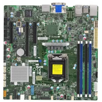 Pagrindinė plokštė Supermicro X11SSZ-QF, Micro-ATX, LGA 1151, Intel C236, DDR4, Dvigubas Gigabit LAN, IPMI, Integruota grafika, HD Audio