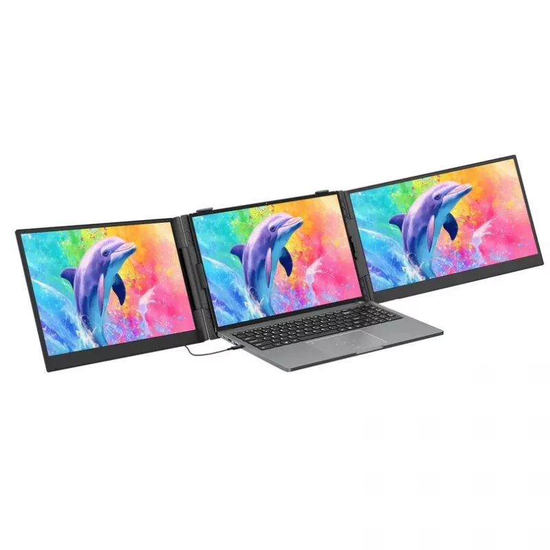 BLACKVIEW DCM8 Pro Dual 15.3 colio nešiojamas IPS monitorius, 2x Full HD, 60Hz, USB-C, Mini HDMI, įmontuoti garsiakalbiai, HDR10, sulankstomas