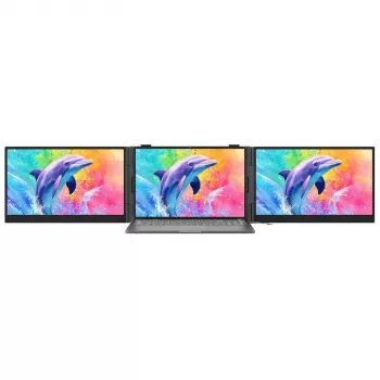 BLACKVIEW DCM8 Pro Dual 15.3 colio nešiojamas IPS monitorius, 2x Full HD, 60Hz, USB-C, Mini HDMI, įmontuoti garsiakalbiai, HDR10, sulankstomas