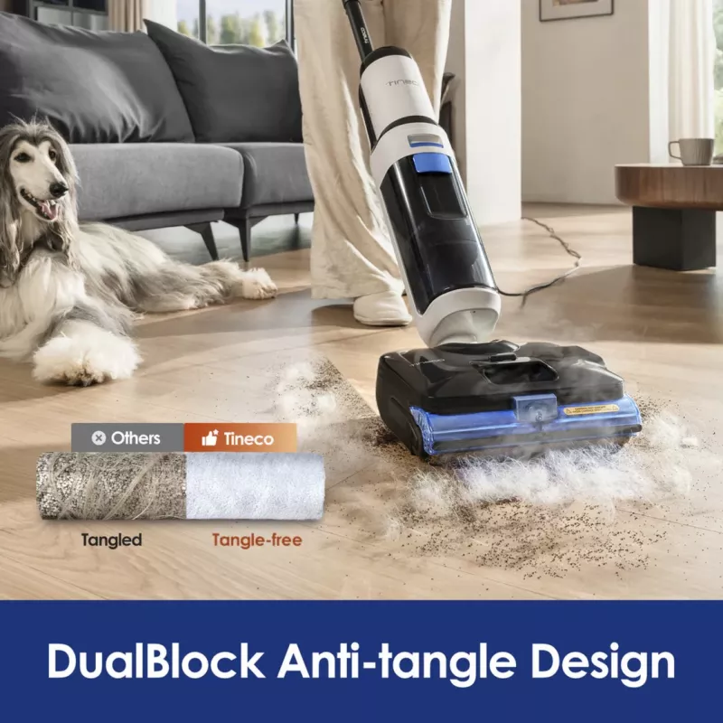 Tineco Floor One S6 Stretch Steam Plus 2-in-1 šlapias/sausas siurblys, šluota ir garų valiklis, belaidis, 35 min veikimo laikas, 0,8 L švaraus vandens bakas, 0,72 L nešvaraus vandens bakas, savaiminis valymasis, LCD ekranas, iLoop jutiklis, 180° gulėjimo 