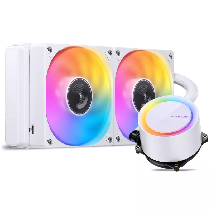 Jonsbo TG-240 AiO Liquid CPU Cooler, ARGB - 240mm, White