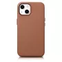 iCarer Case Leather odinis dėklas, skirtas iPhone 14 Plus, ruda spalva (suderinamas su MagSafe)