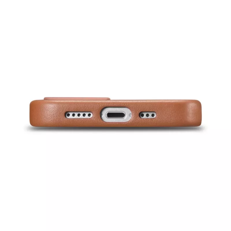 iCarer Case Leather odinis dėklas, skirtas iPhone 14 Plus, ruda spalva (suderinamas su MagSafe)