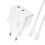 Dudao A28PCEU 45W GaN USB-C įkroviklis su 1 m USB-C laidu – baltas