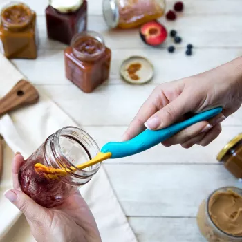 OTOTO Splatypus Slotted Spatula & Turner - juoda su oranžiniais akcentais