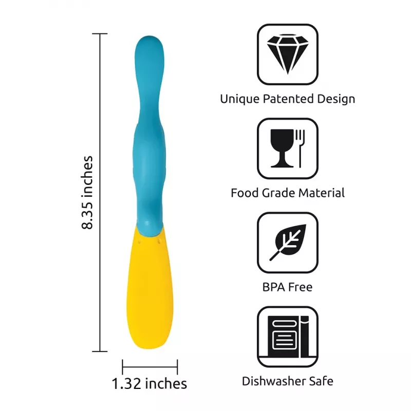 OTOTO Splatypus Slotted Spatula & Turner - juoda su oranžiniais akcentais