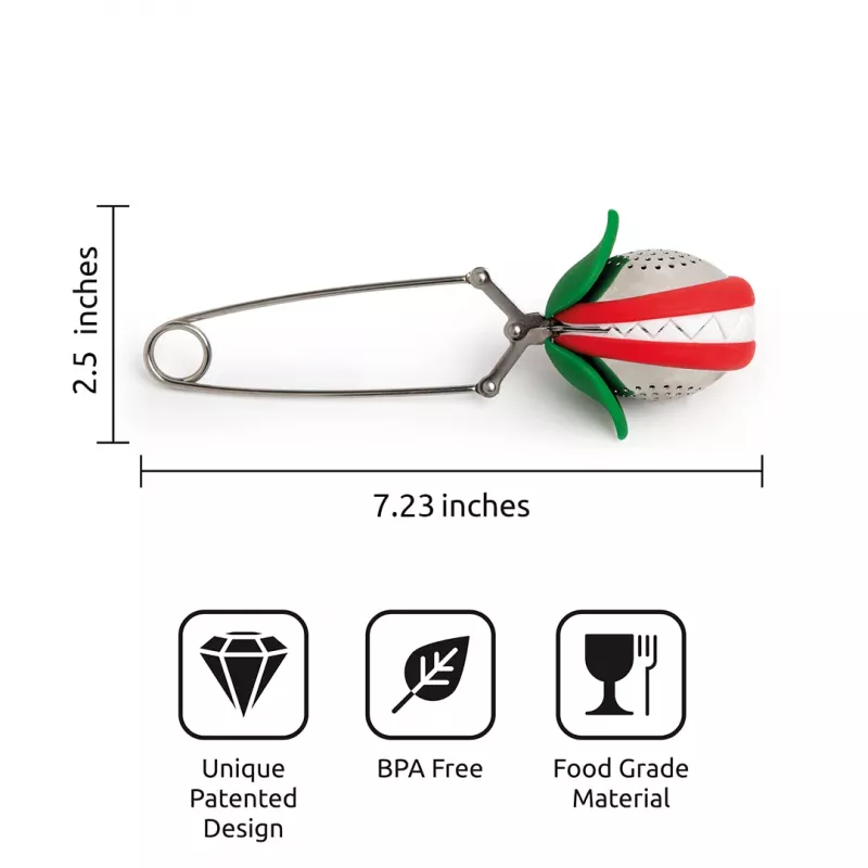OTOTO Tea Trap arbatos sietelis – žalia/raudona – nerūdijantis plienas ir plastikas – 160 mm
