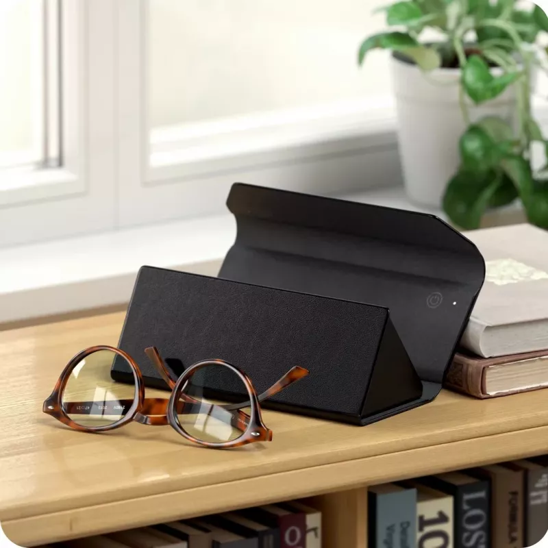 Satechi Vegan-Leather FindAll akinių dėklas juodas