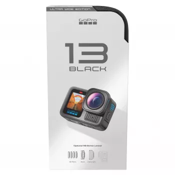 GoPro HERO13 Black Ultra Wide Edition veiksmo kamera 5.3K, 4K, 2.7K, lietimui jautrus ekranas, Ultra HD, atspari vandeniui, GPS, atspari dulkėms, Bluetooth, Wi-Fi, sulėtintas vaizdas, Full HD (CHDRB-133-RW)