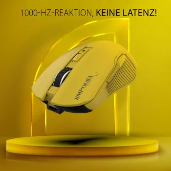 INCA Gaming Mouse RGB 7200 DPI 7 Mygtukai USB/BT 1,50 m Geltona (IMG-328MX)