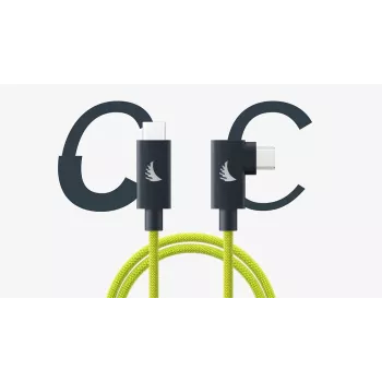Angelbird USB-C 4.0 Solid Flex Cable Right-Angle Lime 1 ft UC4SFRAL32