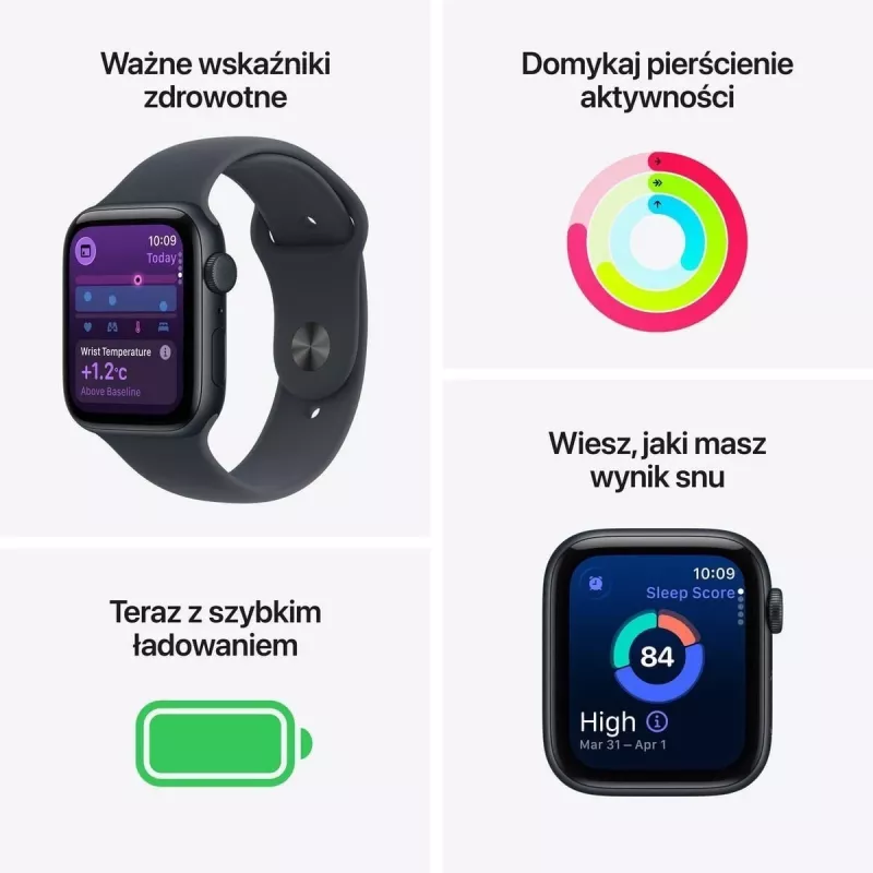 Apple Watch SE 3 GPS 44mm Midnight Aluminium Case with Midnight Sport Band M/L
