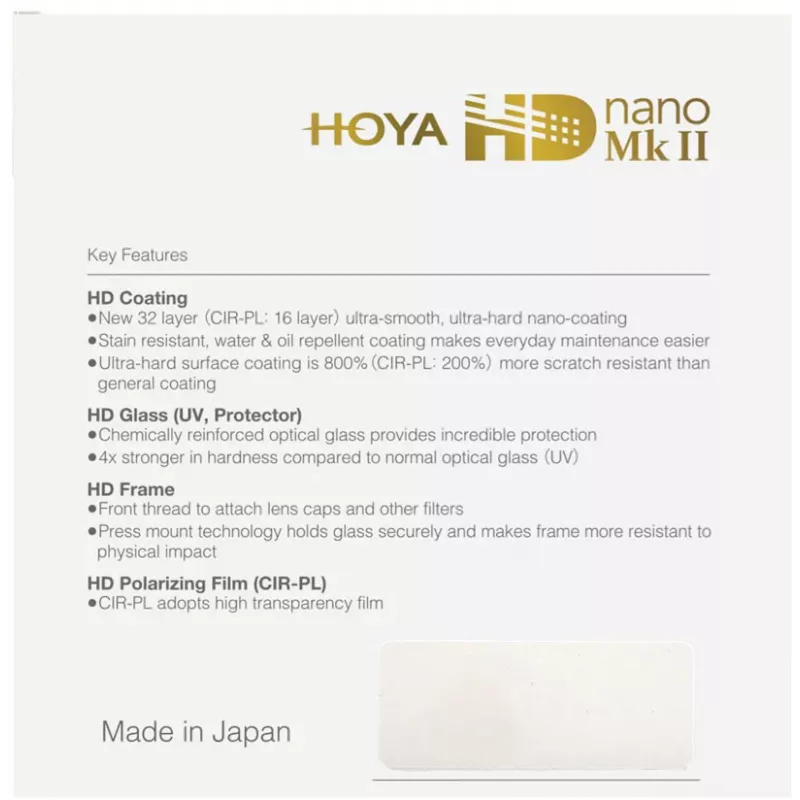 Hoya HD nano MkII CIR-PL 52mm apskritas poliarizacinis filtras