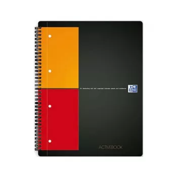 ELBA Oxford Activebook A5 Squared Black 80 Lapų Žiedinis Segtuvas Užrašų Knyga Aplankalas