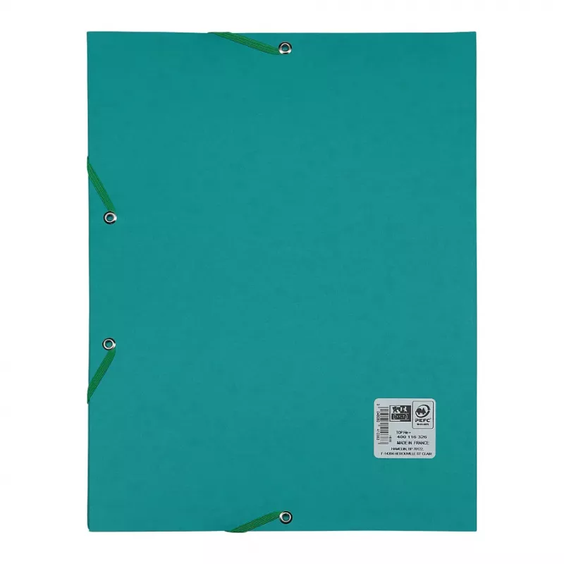 Oxford TOP FILE+ Corner Elastic Document Folder A4 3 Flaps Aqua 400116326
