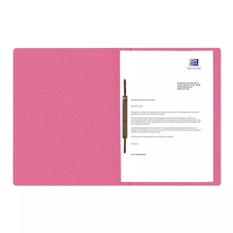 Oxford „Top File+” segtuvas A4 rožinis kartonas 390 g/m² komerciniam ir oficialiam dokumentų tvarkymui