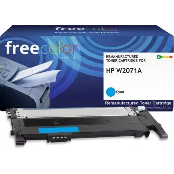 Freecolor suderinamas tonerio kasetė HP W2071A Cyan su mikroschema 1000 puslapių