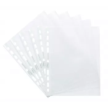 Exacompta Forever A5 perforuotos kišenės, 50 vnt., skaidrios, grūdėtos, 0,06 mm