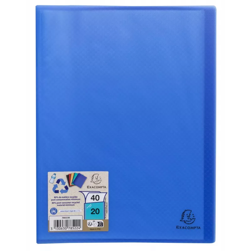 Exacompta Opak Display Book DIN A4 20 Sleeves Light Blue