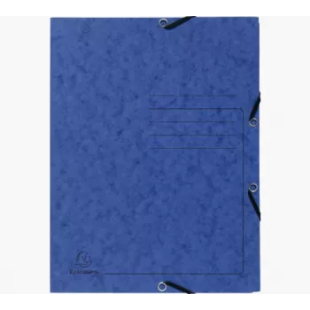 Exacompta Colorspan Elasticated Folder A4 Blue 355 g/m² 3 Flaps with Elastic Band