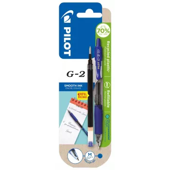 PILOT PEN G2-7 Gel Rollerball Pen 0,7mm Blue + Refill