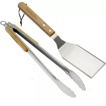 Campingaz Grillbesteck Duo mentelė ir žnyplės – nerūdijančio plieno grilio įrankių rinkinys