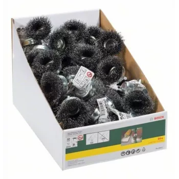 Bosch Accessories Steel Wire Brush Cup 50 mm / 6 mm Shank Diameter 6 mm 2607017124
