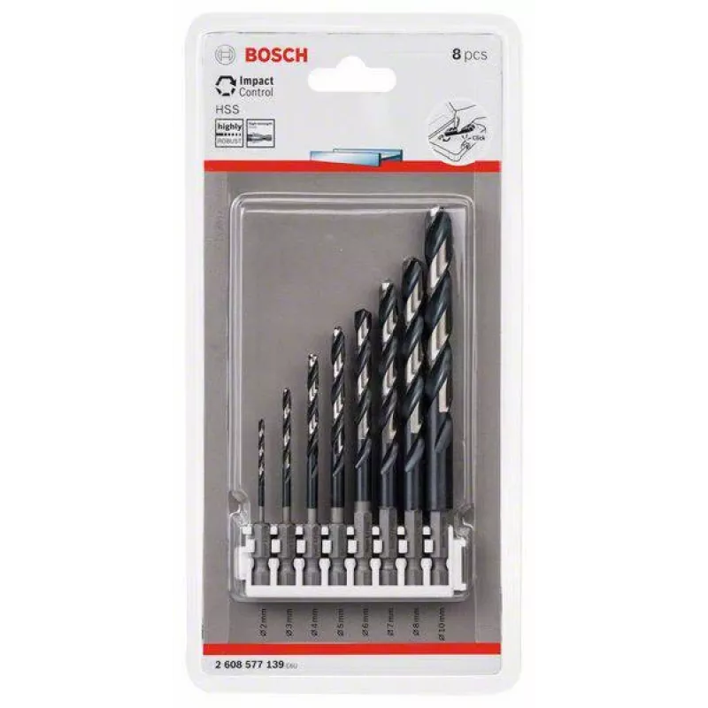 Bosch HSS Spiralbohrerset 2608577139 Impact Control 8-vnt. 2–10 mm