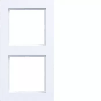 Hager A.1 2-Gang Cover Frame Light White Matt WAD6200WM