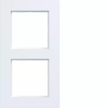 Hager WAD8200WM 2-Gang Cover Frame, A.8, Light White Matt