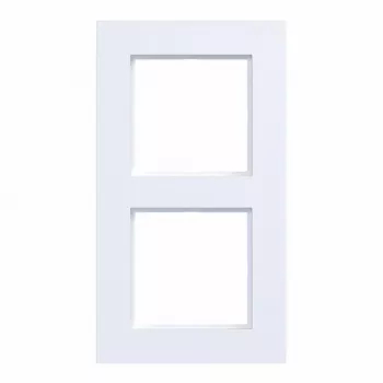 Hager WAD8200WM 2-Gang Cover Frame, A.8, Light White Matt