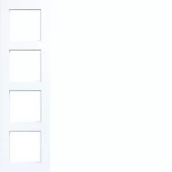 Hager WAD8400WM 4-Gang Cover Frame A.8 Light White Matt