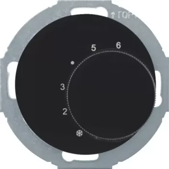 Hager WLN5026BG temperatūros reguliatorius su perjungimo kontaktu ir serijiniu jungikliu R.classic juodas