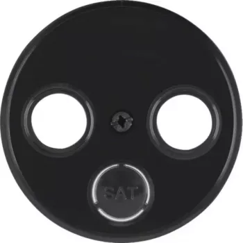 Hager WLF1068BG Centrinė plokštelė antenos lizdui 2 ir 3 skylučių R.Classic juoda