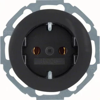 Hager WLS1100BG SCHUKO kištukinis lizdas, blizgus juodas, R.Classic serija