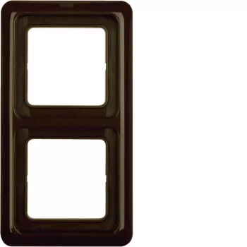 Hager WWD1200BR 2-jų vietų rėmelis su tarpine, įleidžiamas, IP44, rudas blizgus