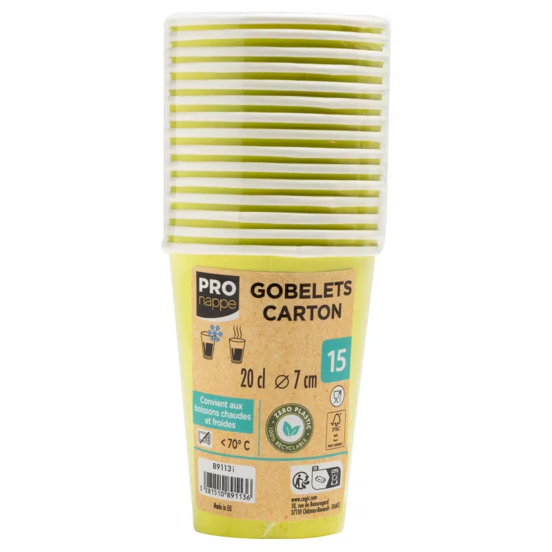 PROnappe 15 kartono puodelis 200 ml, Kiwi Green (89113I)