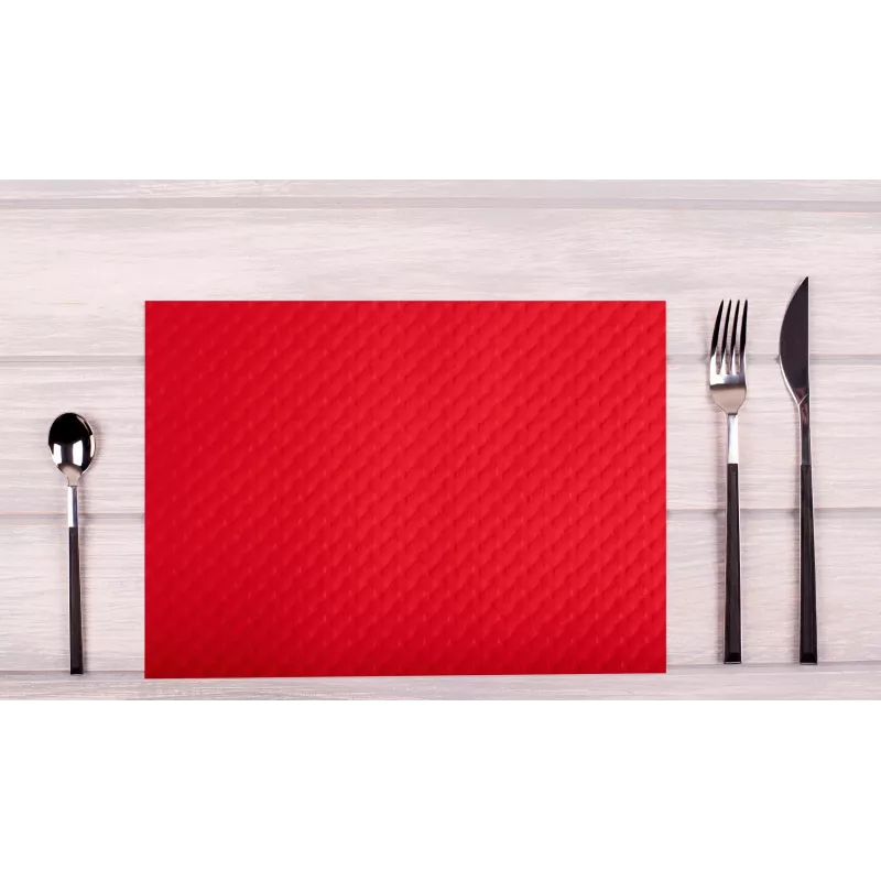 PROnappe Disposable Placemat 400 x 300 mm Red Embossed Lightly Satinized Paper 52 g/m²