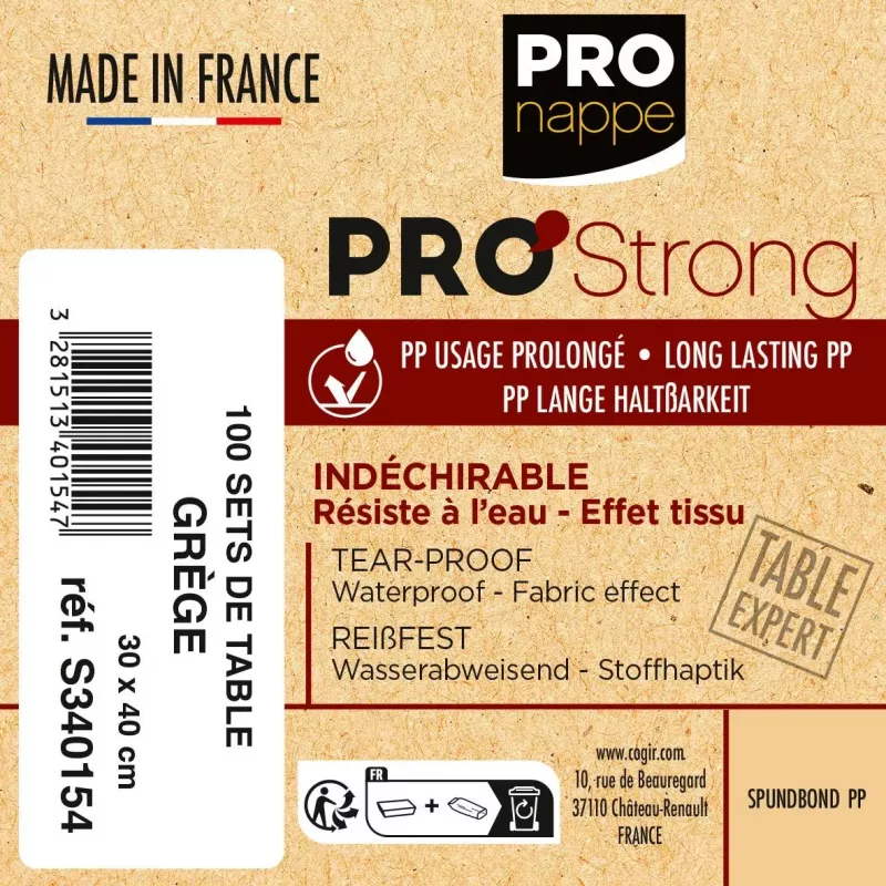 PROnappe 100 Placemats Beige 30 x 40 cm