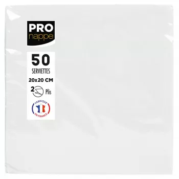 PROnappe popierinės servetėlės baltos 2 sluoksnių 20 x 20 cm 50 vnt.