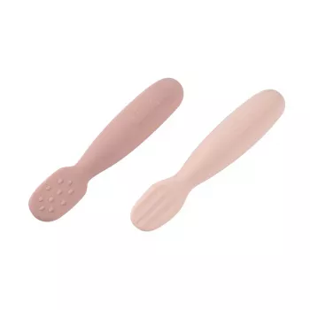 Beaba 2 vnt. silikoninių pirmųjų šaukštelių ir dantukų dygimo žaisliukų rinkinys Cotton Candy/Sorbet