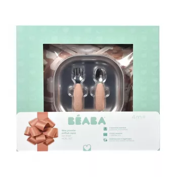Beaba First Meals 3-in-1 Gift Set (Plate, Cutlery Set, Bib) Savannah Bloom