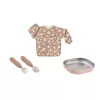 Beaba First Meals 3-in-1 dovanų rinkinys (lėkštė, stalo įrankių rinkinys, seilinukas) Savannah Bloom