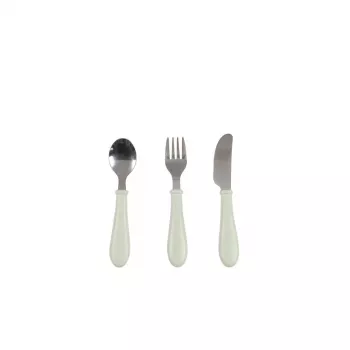 Beaba Stainless Steel Cutlery Set 12m+ Misty Green