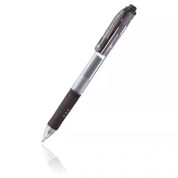 Pentel Hybrid Gel Grip retractable gel rašiklis - juodas rašalas - 0,7 mm - vidutinis - permatomas korpusas - metalinis antgalis